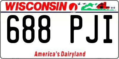 WI license plate 688PJI