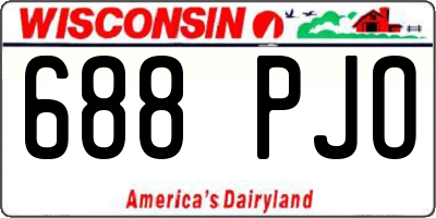 WI license plate 688PJO