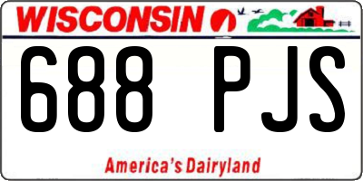 WI license plate 688PJS