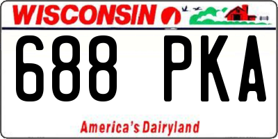 WI license plate 688PKA
