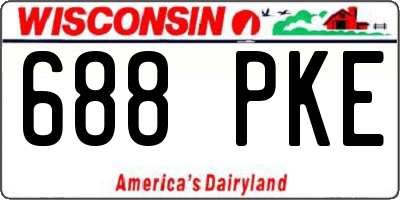 WI license plate 688PKE