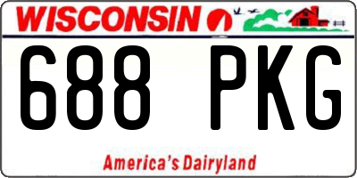 WI license plate 688PKG