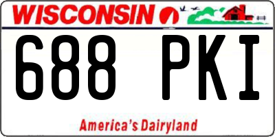 WI license plate 688PKI