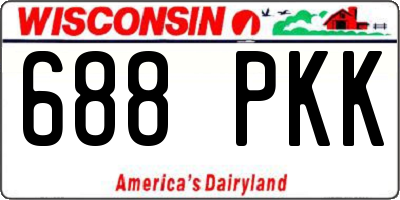 WI license plate 688PKK