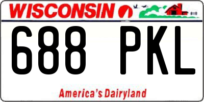 WI license plate 688PKL