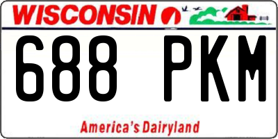 WI license plate 688PKM