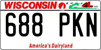 WI license plate 688PKN