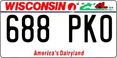 WI license plate 688PKO