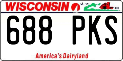 WI license plate 688PKS