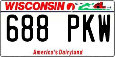 WI license plate 688PKW