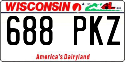 WI license plate 688PKZ
