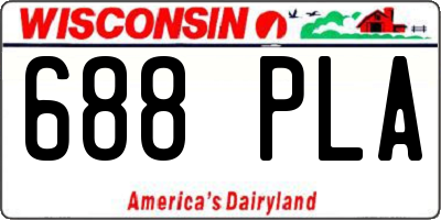 WI license plate 688PLA