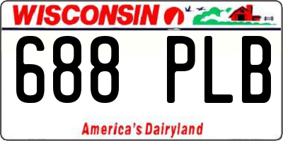WI license plate 688PLB