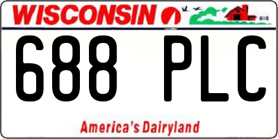 WI license plate 688PLC