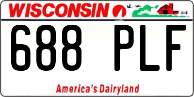 WI license plate 688PLF