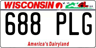 WI license plate 688PLG