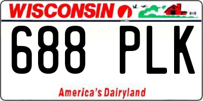 WI license plate 688PLK