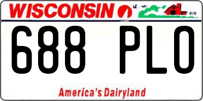 WI license plate 688PLO