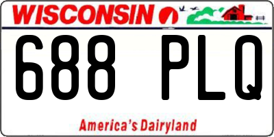 WI license plate 688PLQ