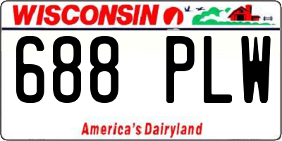 WI license plate 688PLW