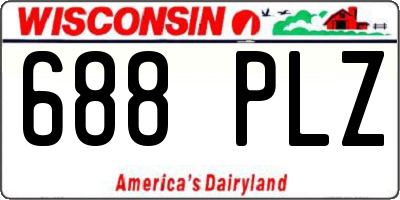 WI license plate 688PLZ