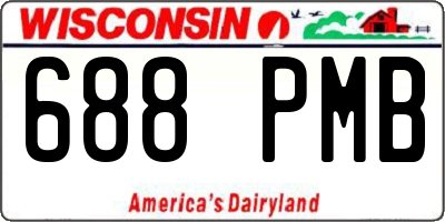 WI license plate 688PMB