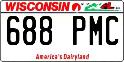 WI license plate 688PMC