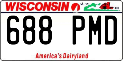 WI license plate 688PMD