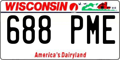 WI license plate 688PME