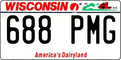 WI license plate 688PMG