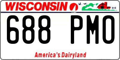 WI license plate 688PMO