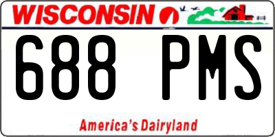 WI license plate 688PMS