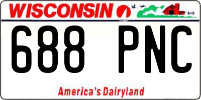 WI license plate 688PNC