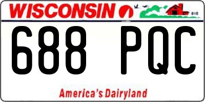 WI license plate 688PQC