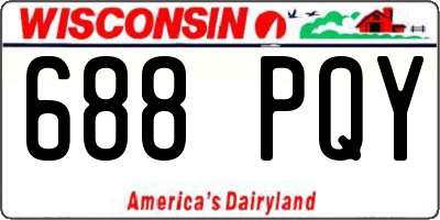 WI license plate 688PQY