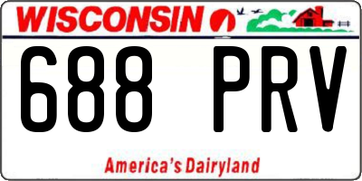 WI license plate 688PRV