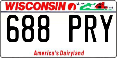 WI license plate 688PRY