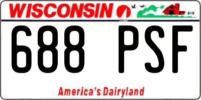 WI license plate 688PSF