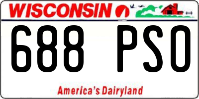 WI license plate 688PSO