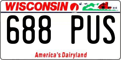 WI license plate 688PUS