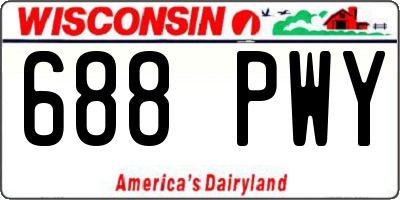 WI license plate 688PWY