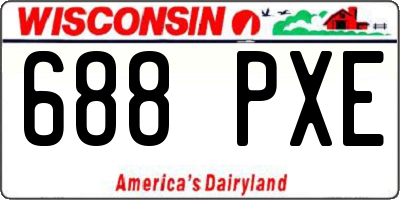 WI license plate 688PXE