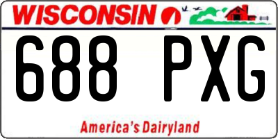 WI license plate 688PXG
