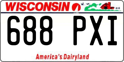 WI license plate 688PXI