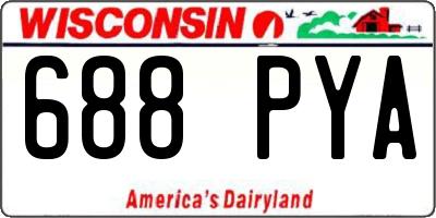 WI license plate 688PYA
