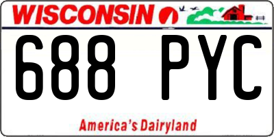 WI license plate 688PYC
