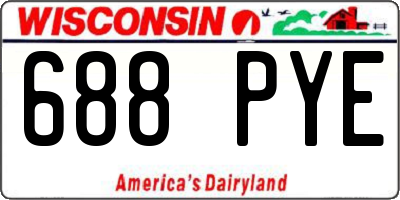 WI license plate 688PYE