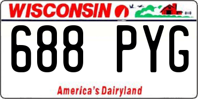 WI license plate 688PYG