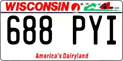WI license plate 688PYI