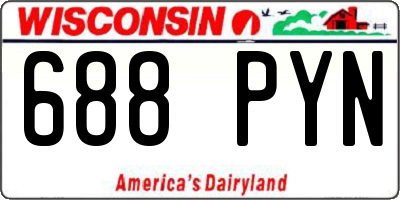 WI license plate 688PYN